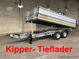 Möslein TTD13- BA Verzinkt 13 t Tandem Kipper Tiefladermit Bordwand- Aufsatz-- Neufahrzeug --