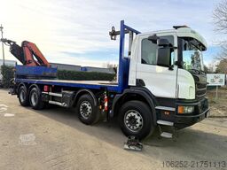 Plataforma de carga Scania P410 8x4 PRITSCHE + KRAN PALFINGER PK33002 F (7...