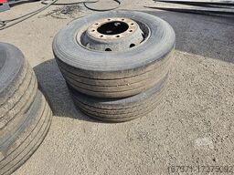 BRIDGETONE AND OTHERS 8 USED TRAILER TIRES  SIZE 265/70 R19.5 WITH RIM
