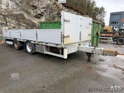 HFR 2 akslet galvanized flat trailer with folding side