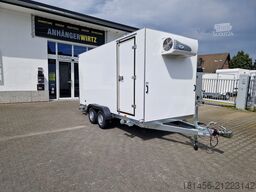 trailershop großer Lebensmittel Kühlanhänger Aluwanne mit Seitentür 230V Arktik 2000 Kühlung