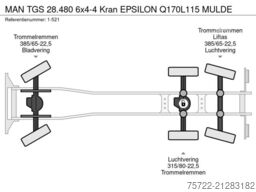MAN TGS 28.480 6x4-4 Kran EPSILON Q170L115 MULDE
