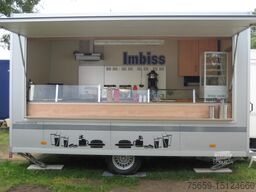 Humbaur Imbiss Verkaufshänger Gas Friteuse + Bräter + Grill + Pfanne 4 mtr. Top