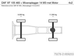 DAF XF 105 460 + Mixeroplegger 14 M3 met Motor