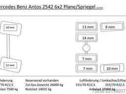 Mercedes-Benz Antos 2542-6x2 Lenk Klima 7,2m Plane AHK