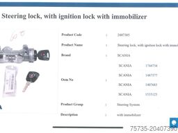 SCANIA Steering Lock, With ignition lock immobilizer