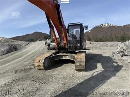 Hitachi ZX350LC-5B excavator with a tooth bucket