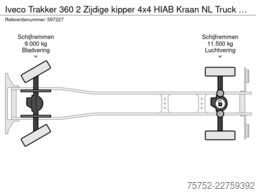 Iveco Trakker 360 2 Zijdige kipper 4x4 HIAB Kraan NL ...