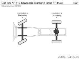 Daf 106 XF 510 Spacecab intarder 2 tanks FR truck