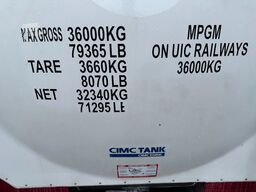 CIMC tankcontainers 20FT ISO /  25.030L / L4BN / 22K2 / T11 / steam...