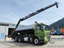 DAF CF85 410 6x2 Meiller Kipper Kran Hiab 144 ES-3