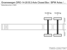 Groenewegen DRO-14-20 B 2-Axle Closed Box / BPW Axles / Ste...