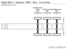 Kögel S24-1 / Tautliner / SAF + Disc / 1x Lift Axle