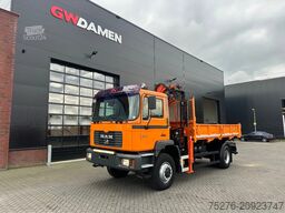 MAN 18.284 4x4 3 zijdige kipper/ Kraan