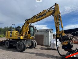 Komatsu PW160-8 Wheeled Excavator with Rototilt and Gradin