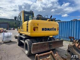 Komatsu PW160-8 Wheeled Excavator with Rototilt and Gradin