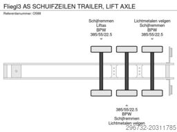 Fliegl 3 AS SCHUIFZEILEN TRAILER, LIFT AXLE