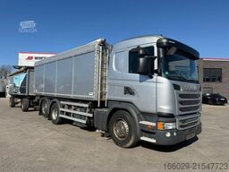 SCANIA G 450 Dreiseitenkipper + Anhänger mit Schleuse