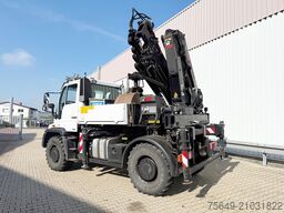 Unimog U400 4x4 U400 4x4, Frontzapfwelle, Heckkran Hiab XS 144-E4 HiDuo, Seilwinde, Funk