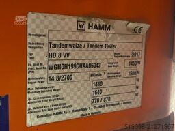 HAMM TANDEM WALZE / ROLLER HD 8 VV KUBOTA KNICKGELENK