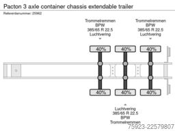 Pacton 3 axle container chassis extendable trailer