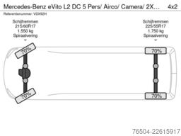 Mercedes-Benz eVito L2 DC 5 Pers/ Airco/ Camera/ 2X schuifdeur