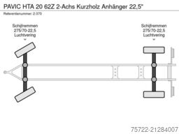 PAVIC HTA 20 62Z 2-Achs Kurzholz Anhänger 22,5