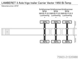 LAMBERET 3 Axle frigo trailer Carrier Vector 1950 Bi-Temp