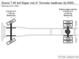 Scania T 93 4x2 Kipper met 31 Tonmeter laadkraan (bj 2...