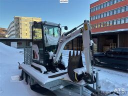 Bobcat E19 mini excavator w/ trailer, digging bucket, san