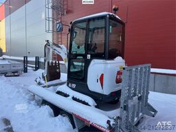 Bobcat E19 mini excavator w/ trailer, digging bucket, san