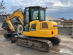 Komatsu PC80MR-5E0 with 3 excavator buckets