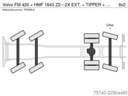 Volvo FM 420 + HMF 1643 Z2---2X EXT. + REMOTE + TIPPE...