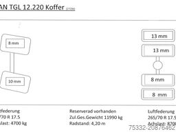 MAN TGL 12.220 BL Koffer 6,2m LBW 1 to Klima