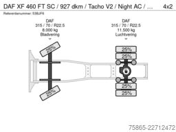 DAF XF 460 FT SC / 927 dkm / Tacho V2 / Night AC / ...