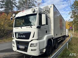 MAN TGS 35.480 8x2 Box truck w/ Full side opening.