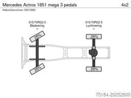 Mercedes Actros 1851 mega 3 pedals