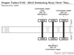 Knapen Trailers K100 - 92m3 Snelsluiting Alcoa 10mm *Nieuw / Neu*