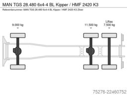 MAN TGS 28.480 6x4-4 BL Kipper / HMF 2420 K3