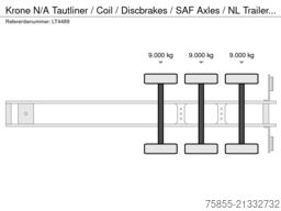 Krone N/A Tautliner / Coil / Discbrakes / SAF Axles /...
