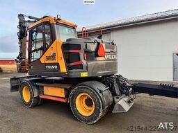 Volvo EWR130 Wheeled Excavator with Rototilt and 2 Bucke