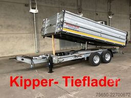 Möslein TTD13- BA Verzinkt  13 t Tandem Kipper Tiefladermit Bordwand- Aufsatz-- Neufahrzeug --
