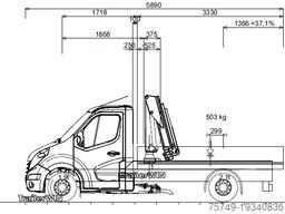 renault Master L2H1 (neues Mod.) Alupritsche m. Kran
