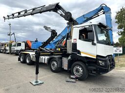 Renault C460 8x4 HOOKLIFT + (19m!) CRANE HIAB 288 E-6 H...