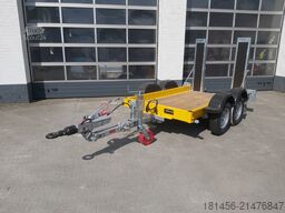 trailershop Baumaschinen Bagger Anhänger mit höhenverstellbarer Deichsel Nutzlast 1850kg