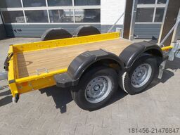 trailershop Baumaschinen Bagger Anhänger mit höhenverstellbarer Deichsel Nutzlast 1850kg