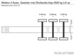 Wielton 3 Asser. Gesloten met Dhollandia klep 2500 kg L...