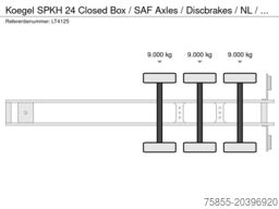Kögel SPKH 24 Closed Box / SAF Axles / Discbrakes / N...