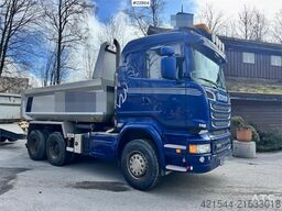 Scania R730 6x4 tipper truck with 2010 Maur triple traile