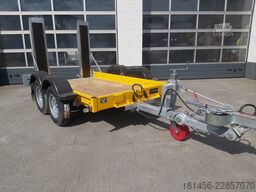 trailershop Baumaschinen Bagger Anhänger mit höhenverstellbarer Deichsel Nutzlast 1850kg